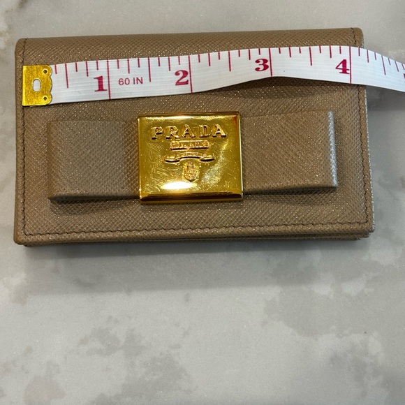 PRADA Cammeo Saffiano Fiocco Leather Bow Card Holder  *Pre-Loved* - Picture 15 of 16